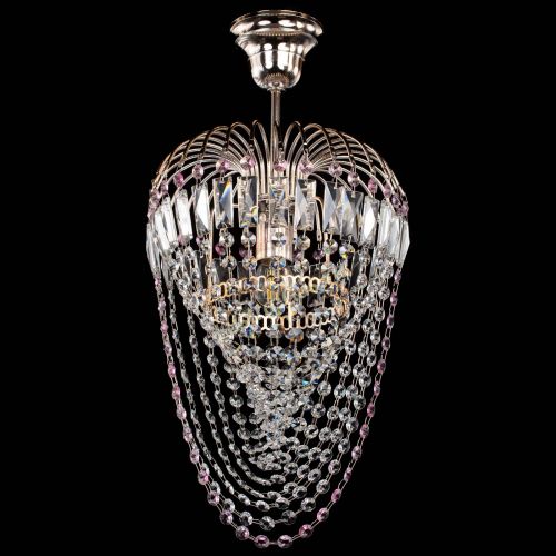 Люстра Малинка Водоворот розовая в Химках Гусь Хрустальный