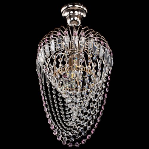 Люстра Малинка Водоворот розовая в Химках Гусь Хрустальный