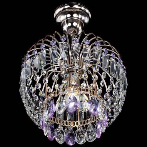 Люстра Малинка фиолетовая в Химках Гусь Хрустальный