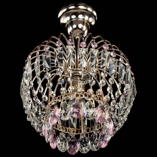 Люстра Малинка розовая в Химках Гусь Хрустальный
