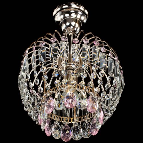 Люстра Малинка розовая в Химках Гусь Хрустальный