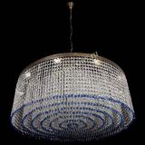 Люстра Милан капель №10 под бронзу синяя с подвесом в Химках