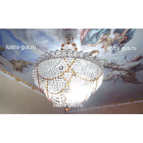 Люстра Натали с нарядом Роза чайная в Химках Гусь Хрустальный
