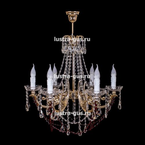 Люстра Свеча Лайт №1 оптикон цветная (рожки - пластик) в Химках Гусь Хрустальный