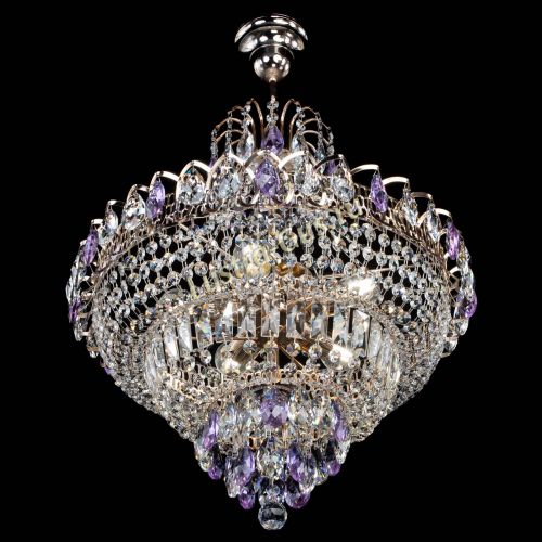 Люстра Ника подвесная Фиолетовая в Химках Гусь Хрустальный