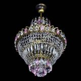 Люстра Ника Розовая под бронзу, диаметр - 400 мм, Люстры Гусь Хрустальный