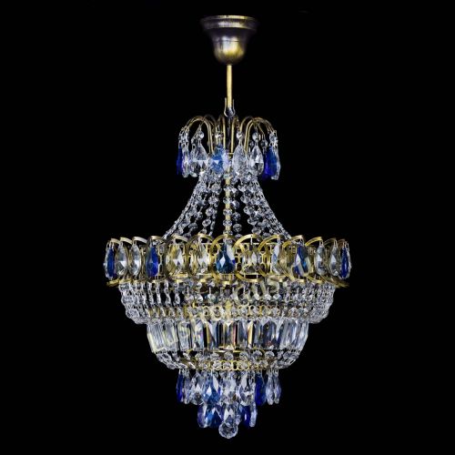 Люстра Ника подвесная Синяя под бронзу в Химках Люстра Ника подвесная Синяя под бронзу в Химках