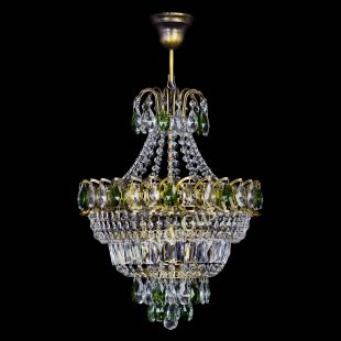  Люстра Ника подвесная Зеленая под бронзу