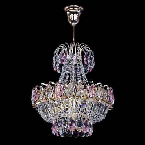 Люстра Ника 1 лампа розовая в Химках Гусь Хрустальный