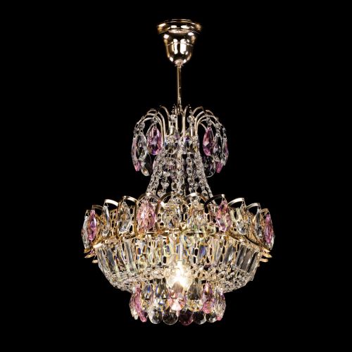 Люстра Ника 1 лампа розовая в Химках Гусь Хрустальный