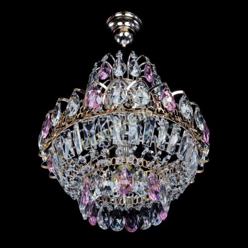 Люстра Ника 1 лампа розовая в Химках Гусь Хрустальный