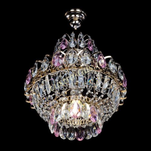 Люстра Ника 1 лампа розовая в Химках Гусь Хрустальный