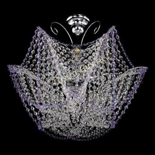 Люстра Орхидея №3 фиолетовая в Химках Гусь Хрустальный