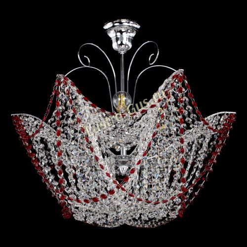 Люстра Орхидея №3 красная в Химках Гусь Хрустальный