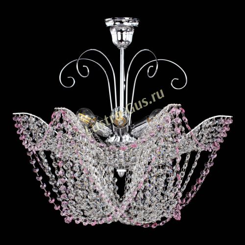 Люстра Орхидея №3 розовая в Химках Гусь Хрустальный