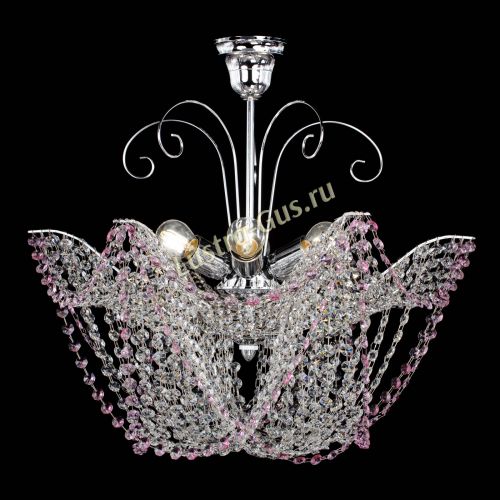 Люстра Орхидея №3 розовая в Химках Гусь Хрустальный