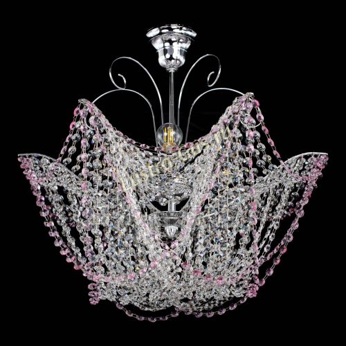 Люстра Орхидея №3 розовая в Химках Гусь Хрустальный