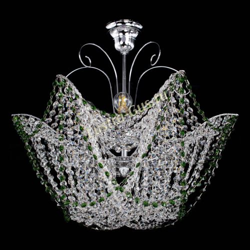 Люстра Орхидея №3 зеленая в Химках Гусь Хрустальный