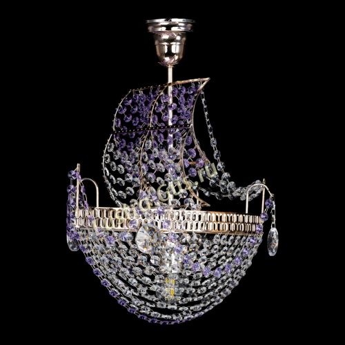 Люстра Парусник №1 фиолетовый в Химках Гусь Хрустальный