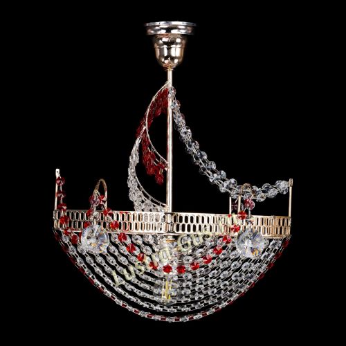 Люстра Парусник №1 красный в Химках Гусь Хрустальный