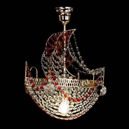 Люстра Парусник №1 красный в Химках Гусь Хрустальный