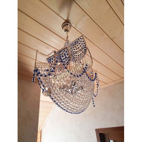 Люстра Парусник №1 синий в Химках Гусь Хрустальный