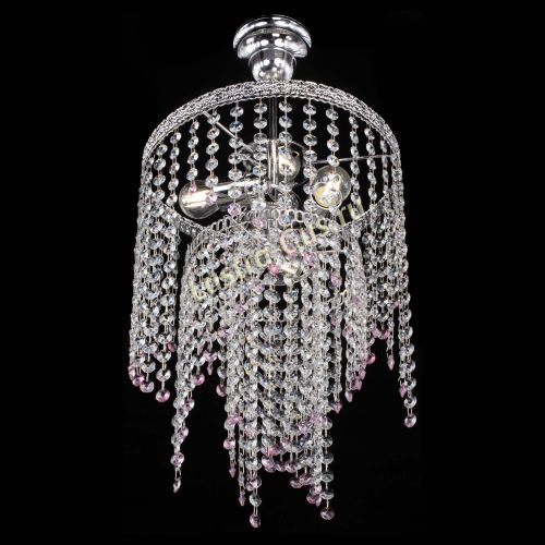Люстра Токката Капель №3 розовая в Химках Гусь Хрустальный