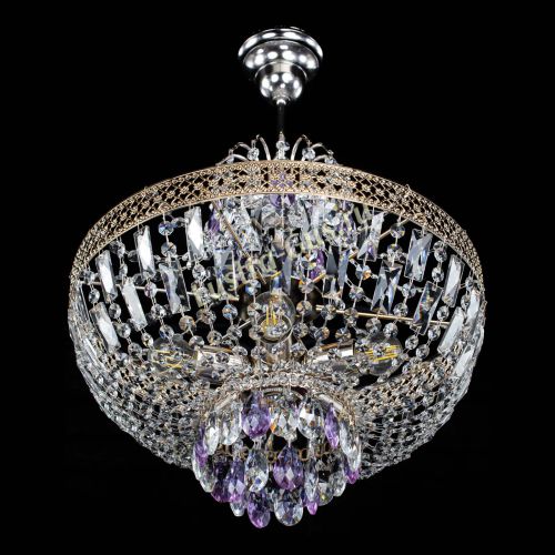 Люстра Венеция Астра №5 фиолетовая в Химках Гусь Хрустальный