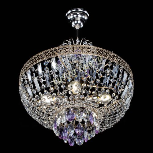 Люстра Венеция Астра №5 фиолетовая в Химках Гусь Хрустальный
