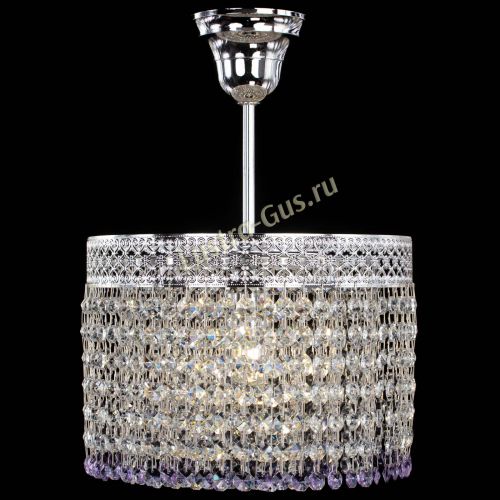 Люстра Венеция Капель №1 с подвесом Фиолетовая в Химках Гусь Хрустальный