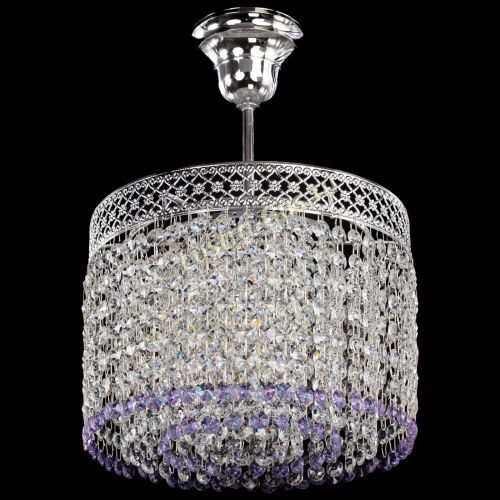 Люстра Венеция Капель №1 с подвесом Фиолетовая в Химках Гусь Хрустальный