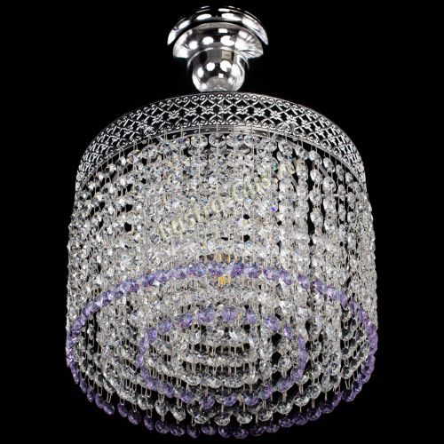 Люстра Венеция Капель №1 с подвесом Фиолетовая в Химках Гусь Хрустальный