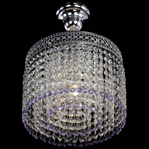 Люстра Венеция Капель №1 с подвесом Фиолетовая в Химках Гусь Хрустальный