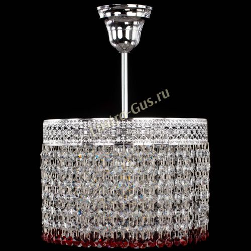 Люстра Венеция Капель №1 с подвесом Красная в Химках Гусь Хрустальный