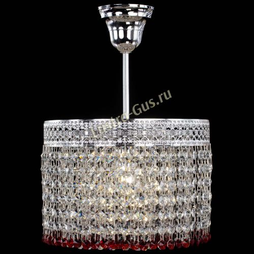 Люстра Венеция Капель №1 с подвесом Красная в Химках Гусь Хрустальный