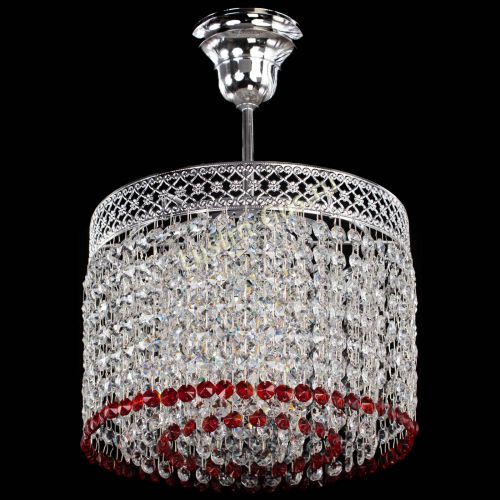 Люстра Венеция Капель №1 с подвесом Красная в Химках Гусь Хрустальный