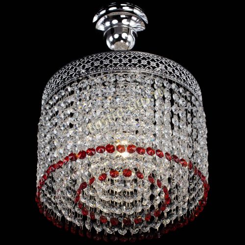 Люстра Венеция Капель №1 с подвесом Красная в Химках Гусь Хрустальный
