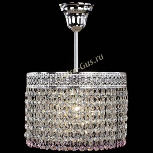 Люстра Венеция Капель №1 с подвесом Розовая в Химках Гусь Хрустальный