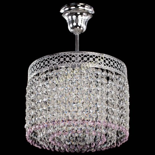 Люстра Венеция Капель №1 с подвесом Розовая в Химках Гусь Хрустальный