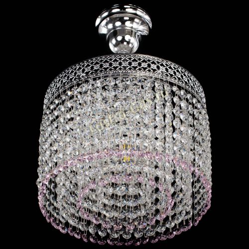 Люстра Венеция Капель №1 с подвесом Розовая в Химках Гусь Хрустальный