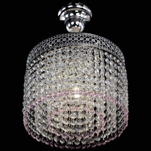 Люстра Венеция Капель №1 с подвесом Розовая в Химках Гусь Хрустальный