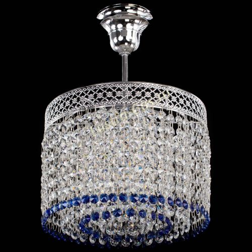 Люстра Венеция Капель №1 с подвесом Синяя в Химках Гусь Хрустальный
