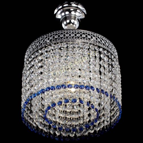 Люстра Венеция Капель №1 с подвесом Синяя в Химках Гусь Хрустальный