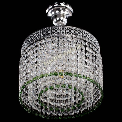 Люстра Венеция Капель №1 с подвесом Зеленая в Химках Гусь Хрустальный