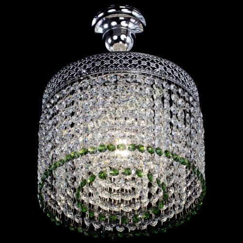 Люстра Венеция Капель №1 с подвесом Зеленая в Химках Гусь Хрустальный