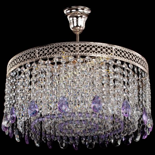 Люстра Венеция Капель журавлик фиолетовая в Химках Гусь Хрустальный