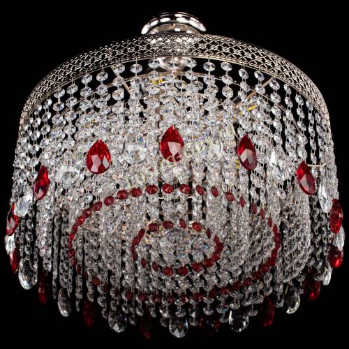 Люстра Венеция Капель журавлик красная в Химках Гусь Хрустальный