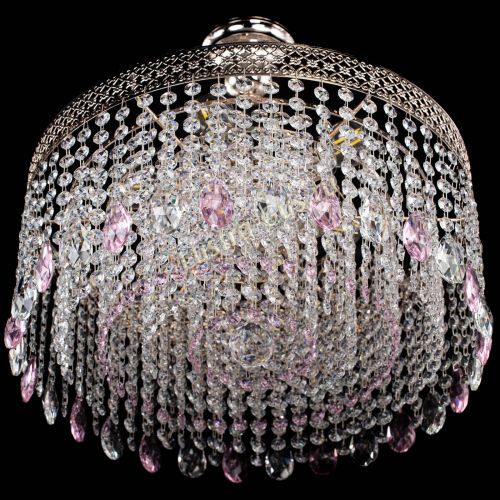 Люстра Венеция Капель журавлик розовая в Химках Гусь Хрустальный