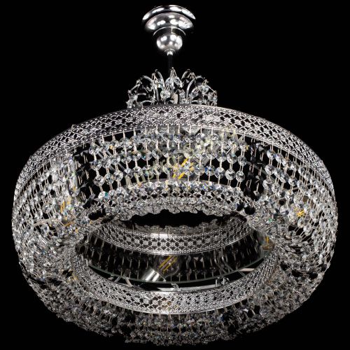 Люстра Венеция Кольцо с подвесом Черная в Химках Гусь Хрустальный