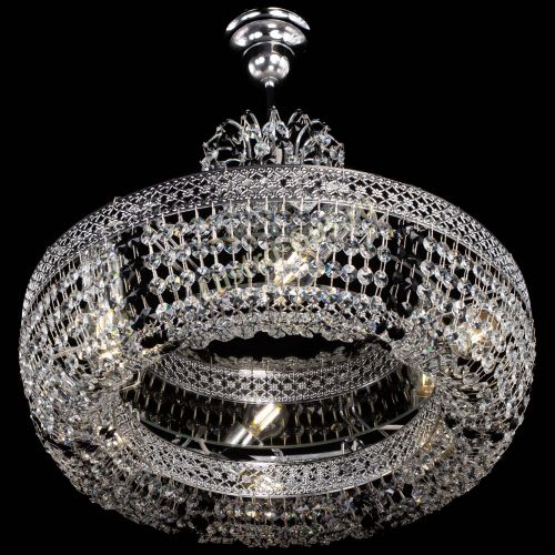 Люстра Венеция Кольцо с подвесом Черная в Химках Гусь Хрустальный